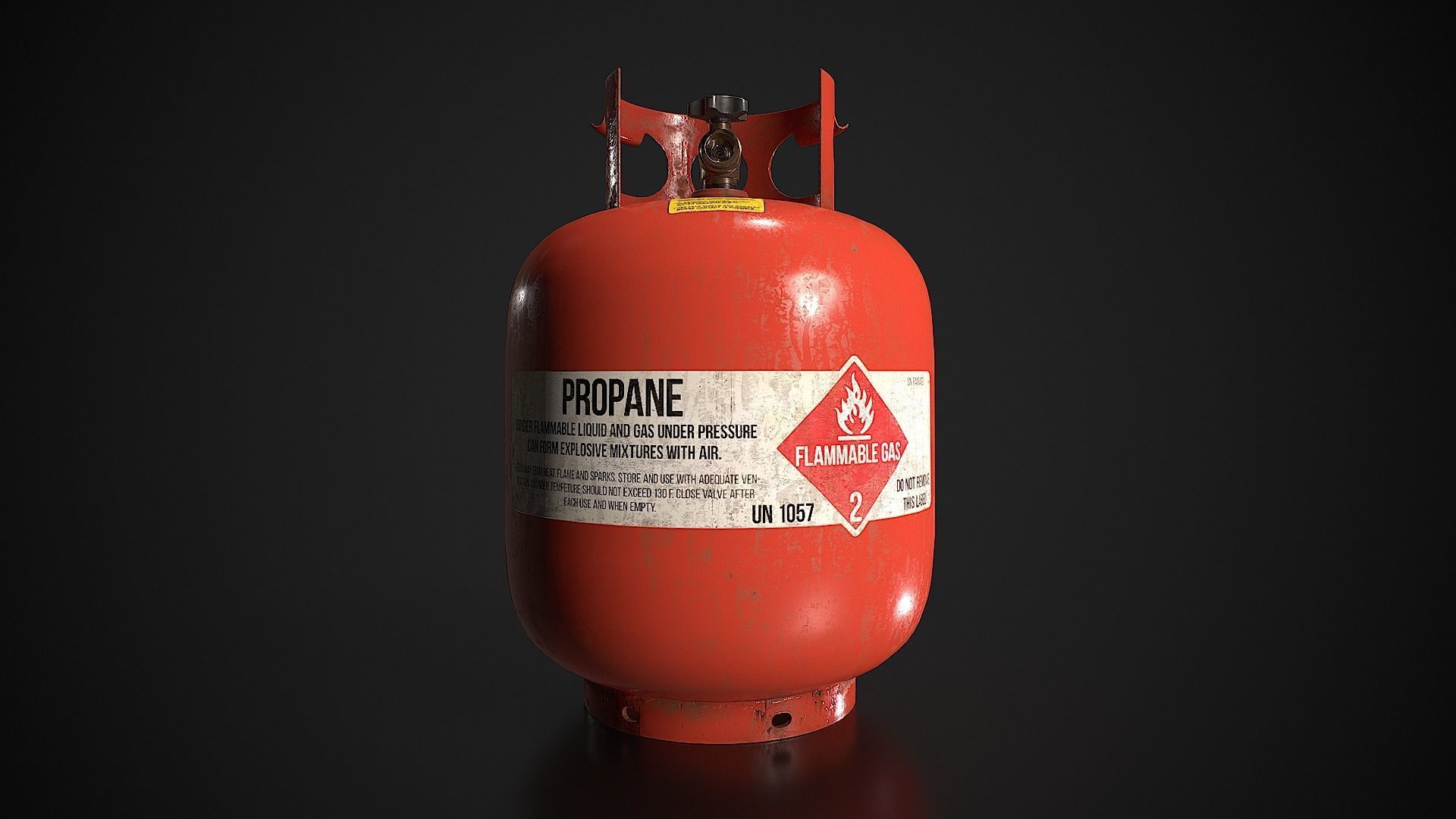 Propane Tank usage dirty red Low-poly 3D model_3