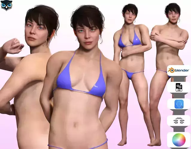 Serena - Realistic Athletic woman Ready To Use Low-poly 3D model