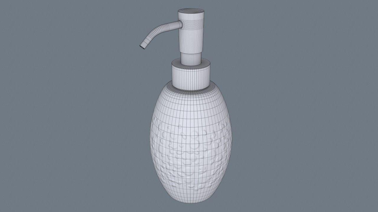 Ceremic Soap Dispenser Low-poly 3D model_7