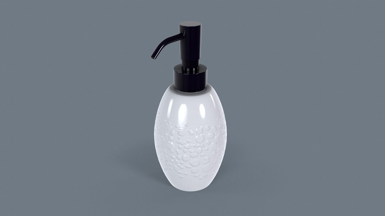 Ceremic Soap Dispenser Low-poly 3D model_5