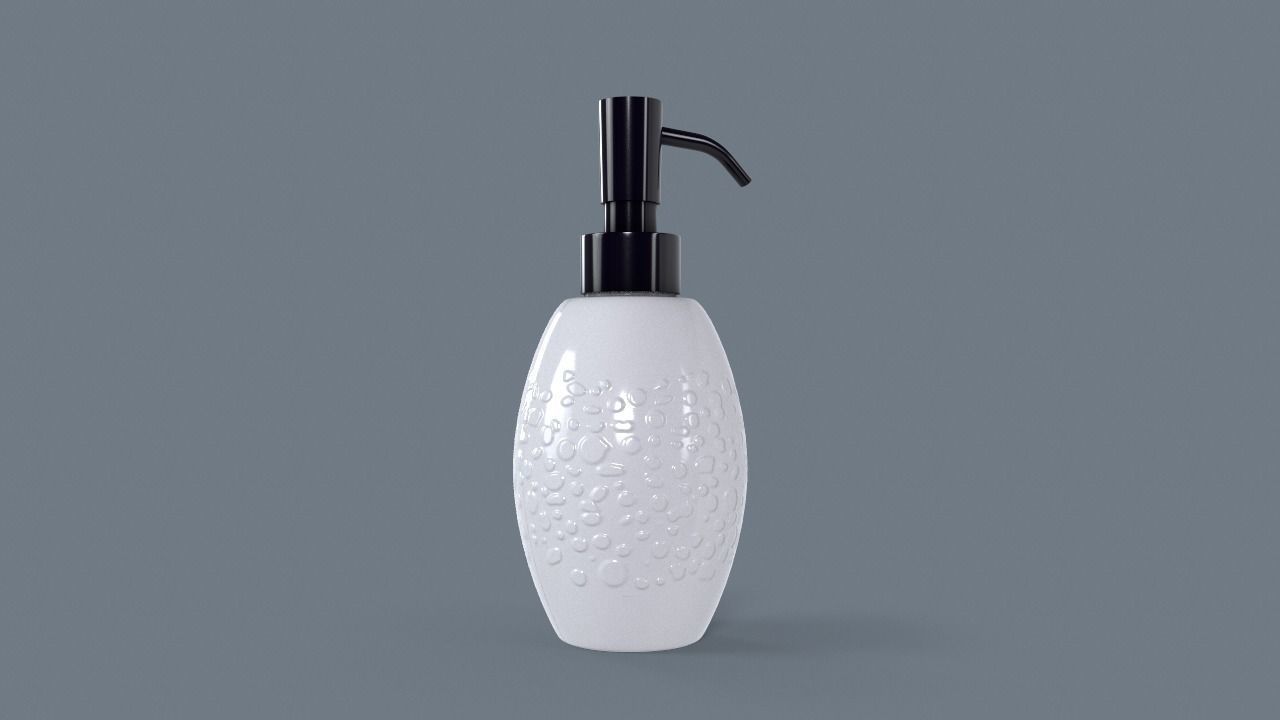 Ceremic Soap Dispenser Low-poly 3D model_2