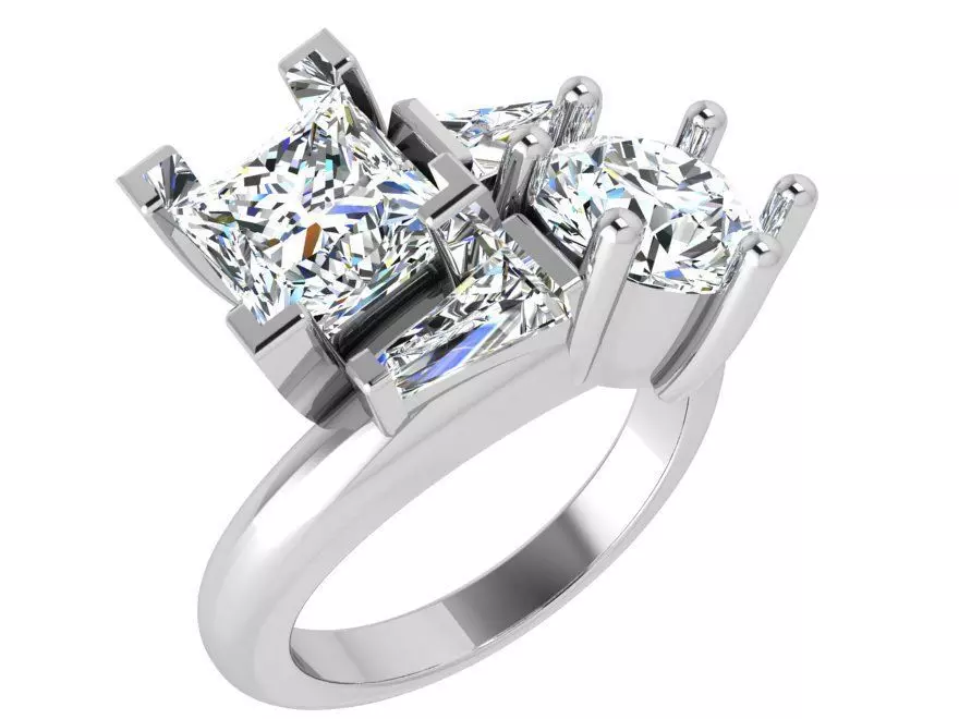 Diamond Spiral Ring 3907 3D print model