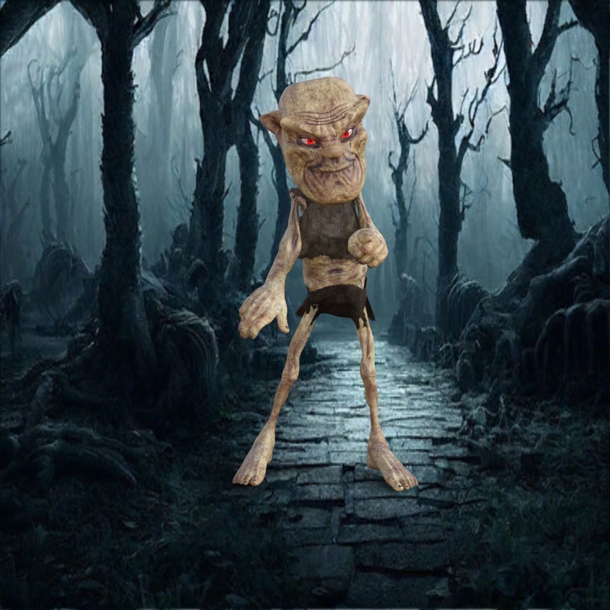 Scary Zombie  Rigged 3D model_17