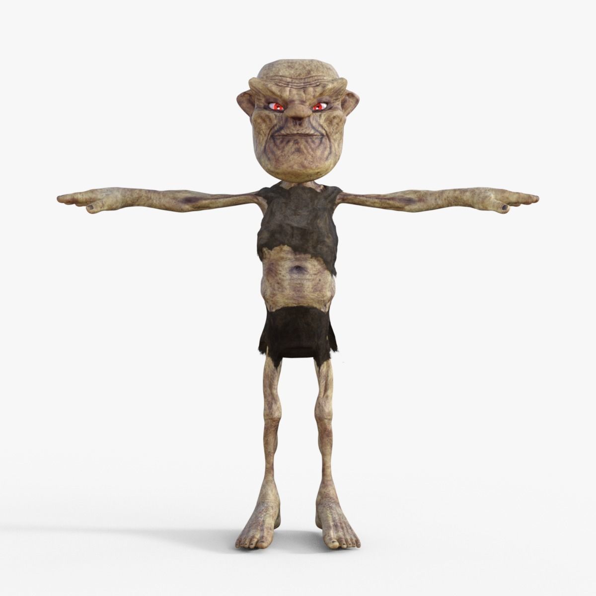 Scary Zombie  Rigged 3D model_1