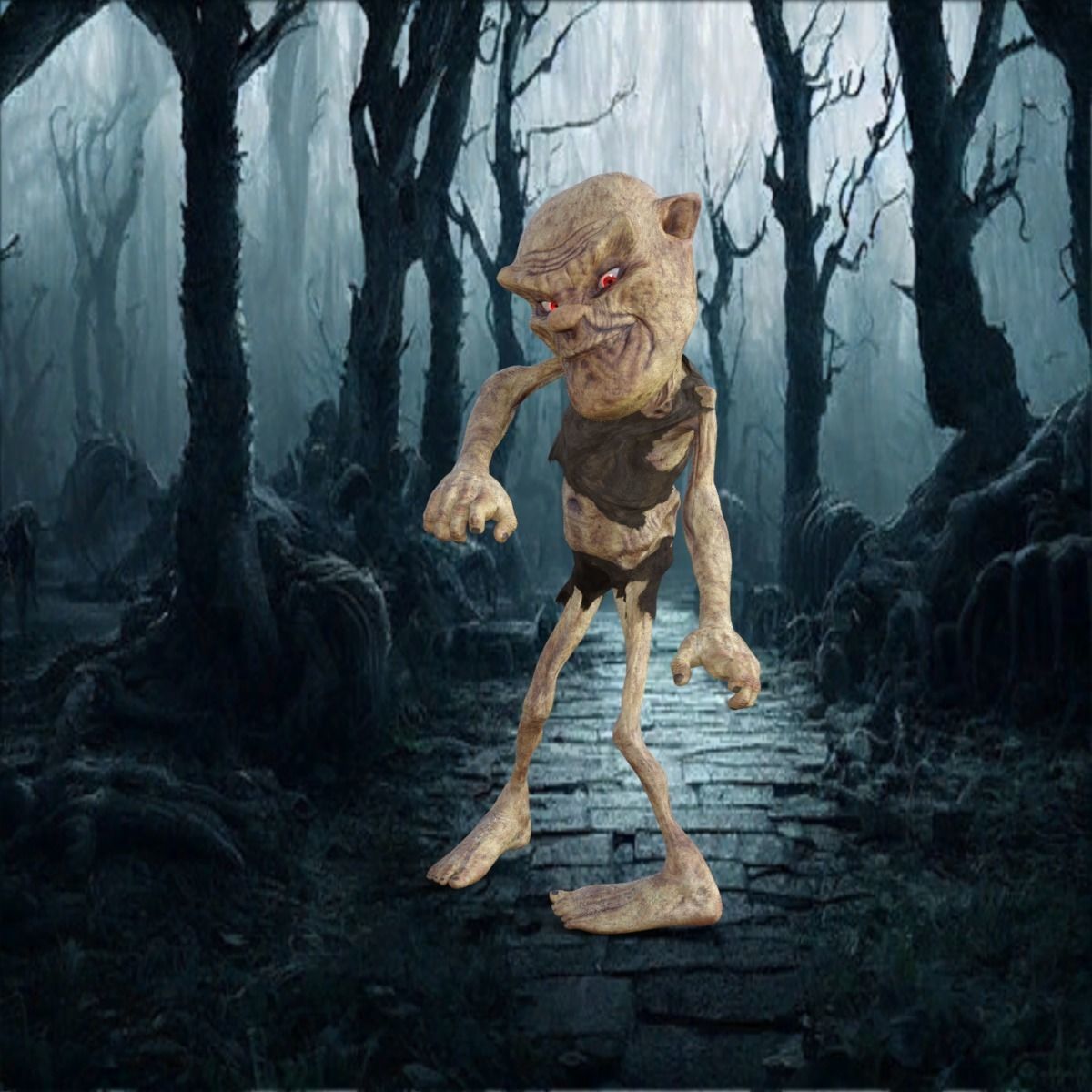 Scary Zombie  Rigged 3D model_16