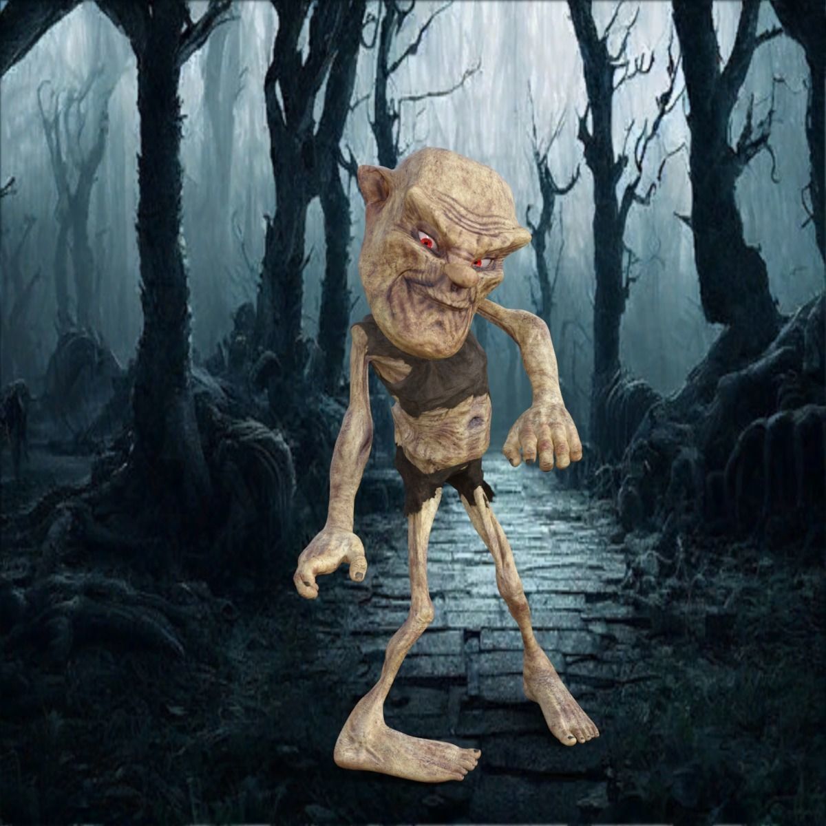 Scary Zombie  Rigged 3D model_22