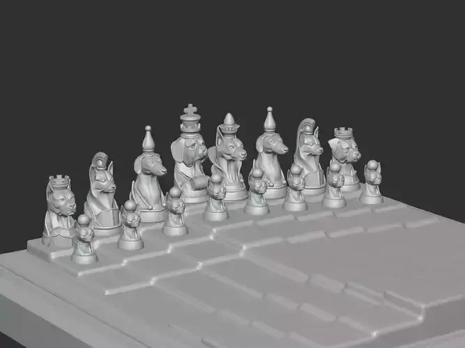 Simple dog chess set