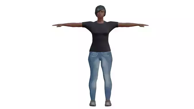 Mid-aged African Woman Free 3D model
