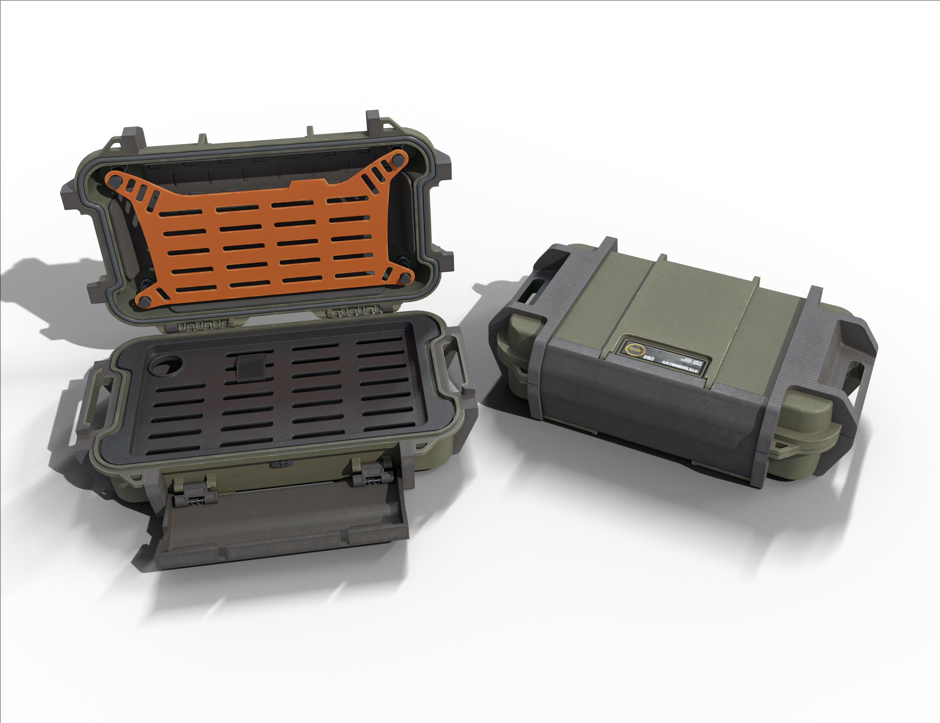 Ruck case with accessories Low-poly 3D model_11