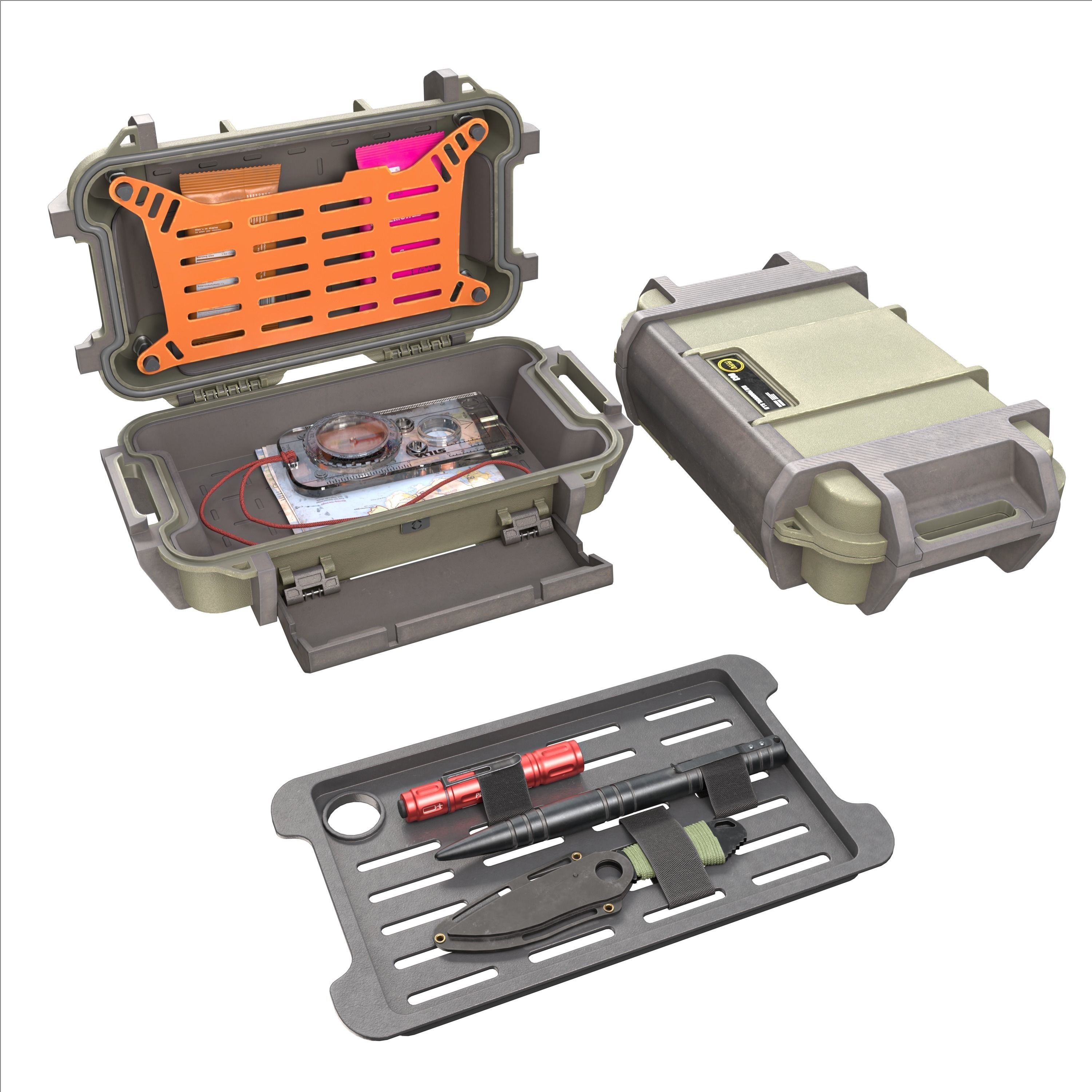 Ruck case with accessories Low-poly 3D model_2