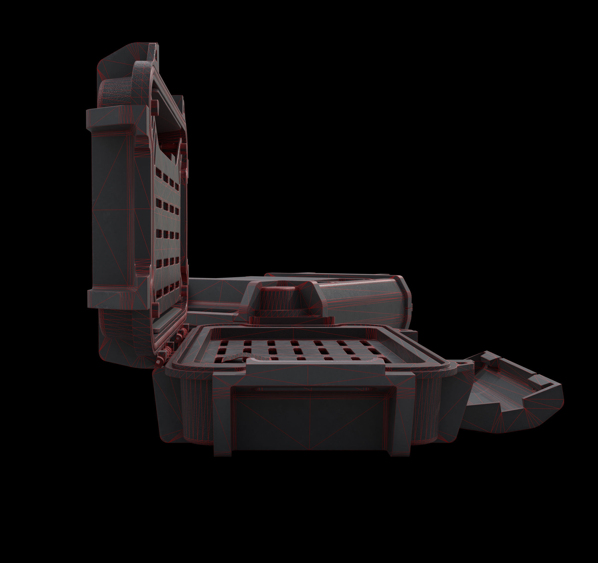 Ruck case with accessories Low-poly 3D model_24