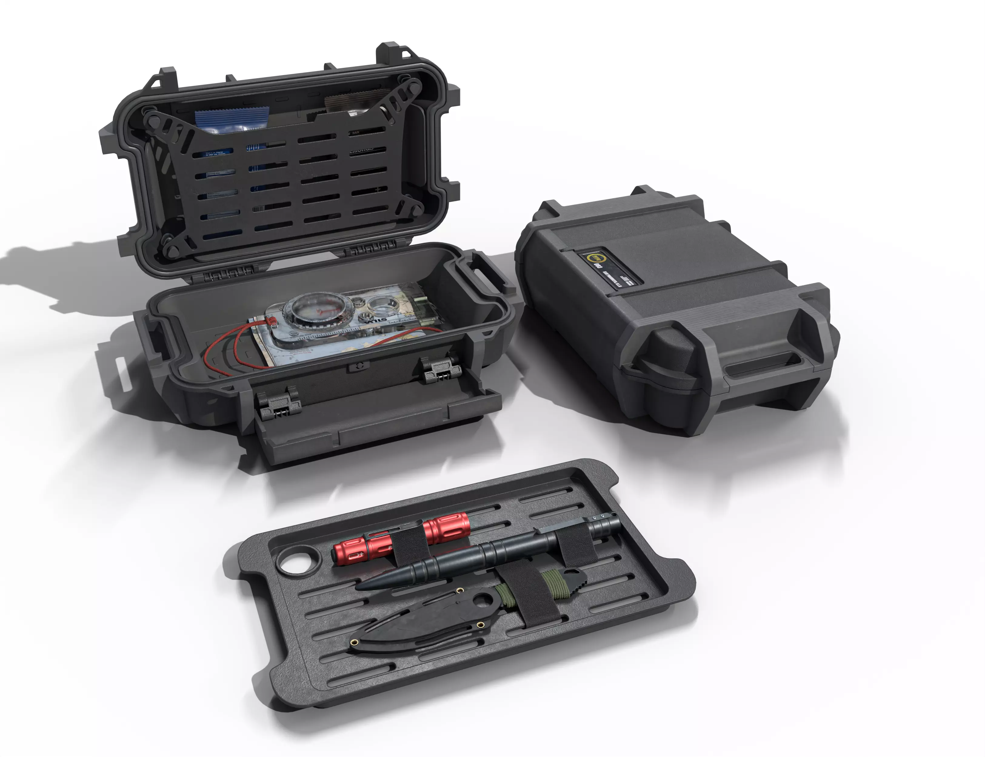 Ruck case with accessories Low-poly 3D model_0