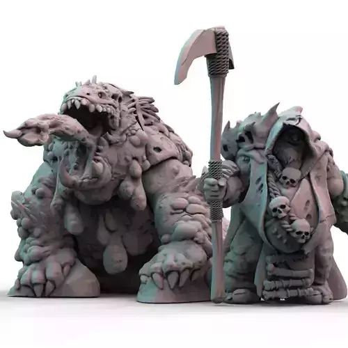 Plague Ogre Shaman and Decay Beast