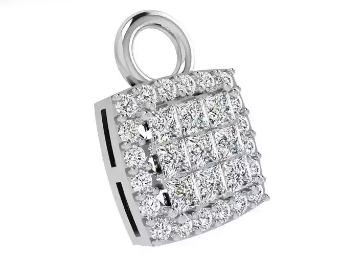 Square Halo Pendant 3916