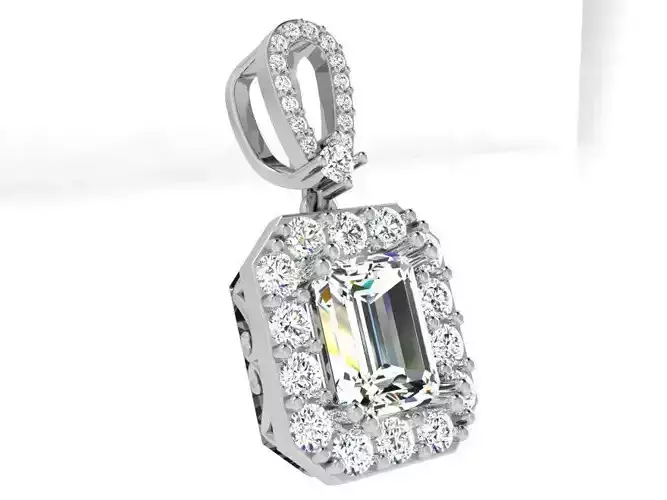 Emerald Halo Pendant 3919