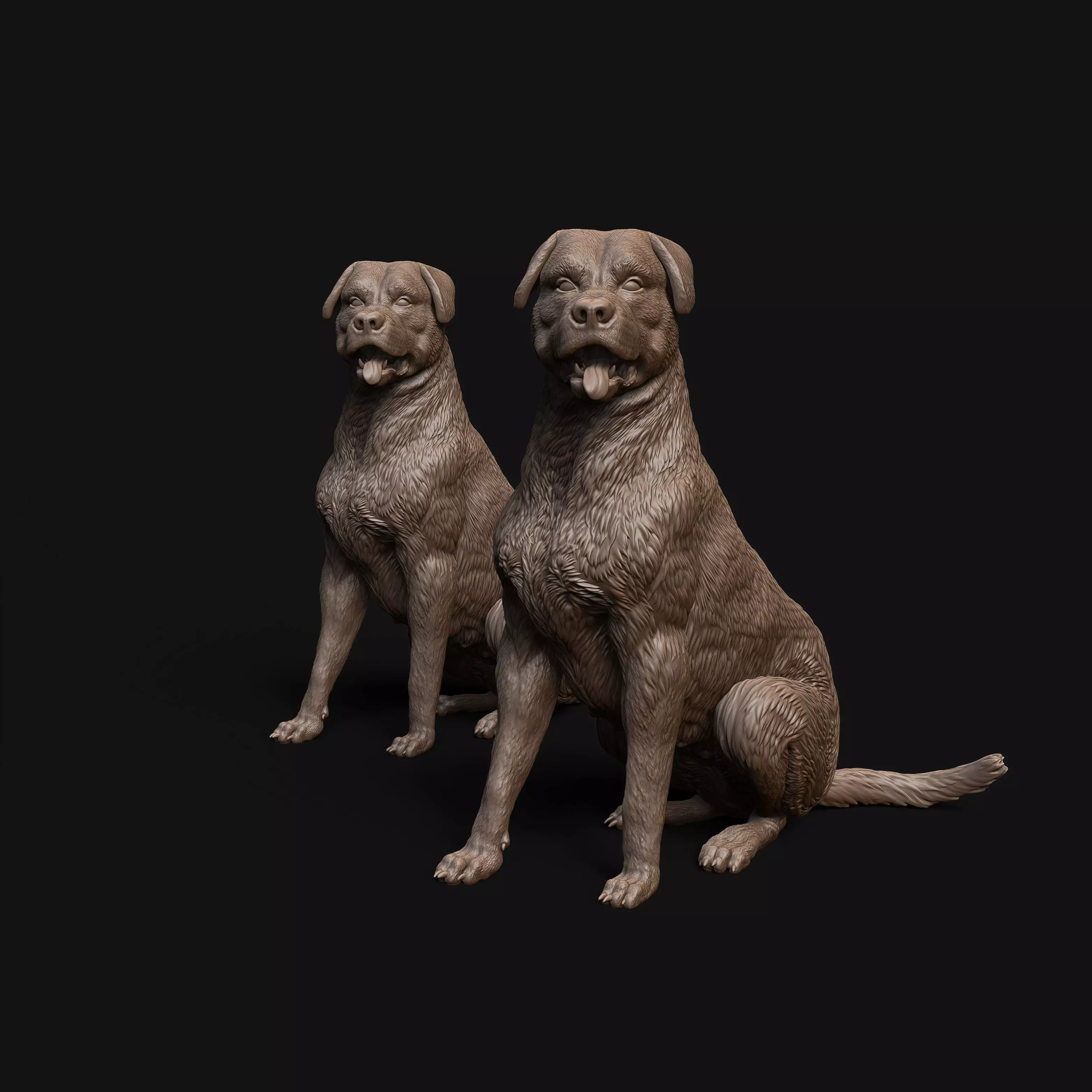 Rottweiler dog sitting - pre supported 3D print model