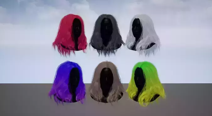 Real-time long wavy hair