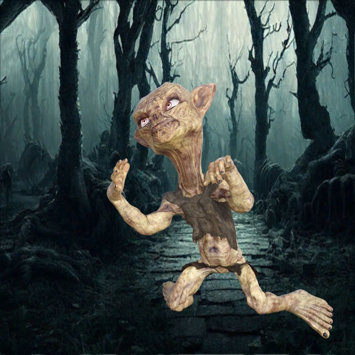 Scary Monster Rigged 3D model_25