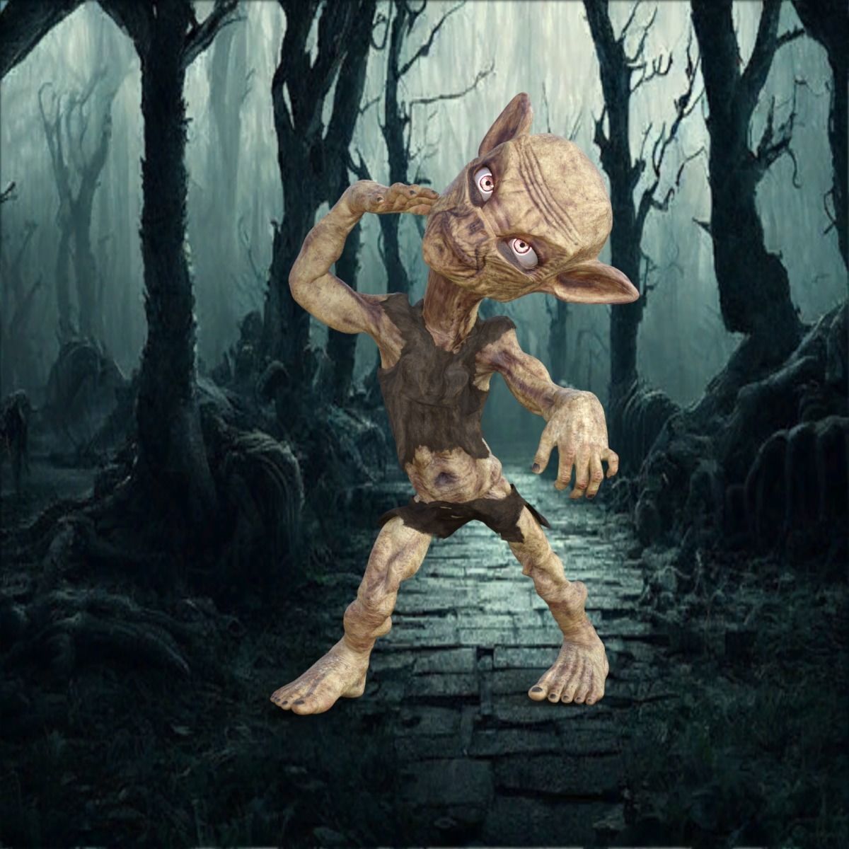 Scary Monster Rigged 3D model_30