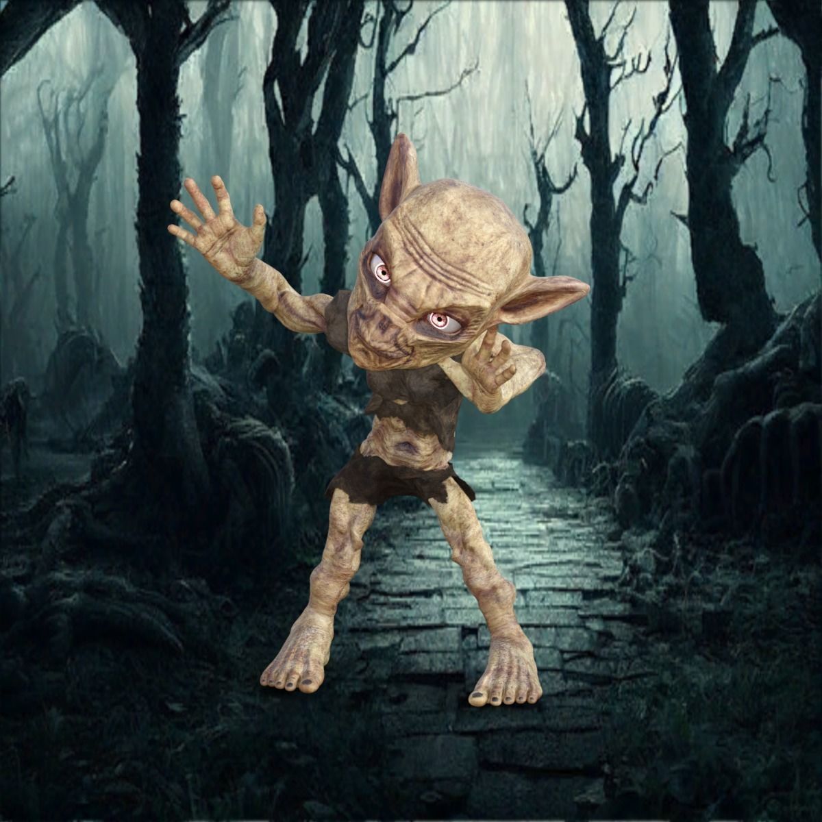 Scary Monster Rigged 3D model_33