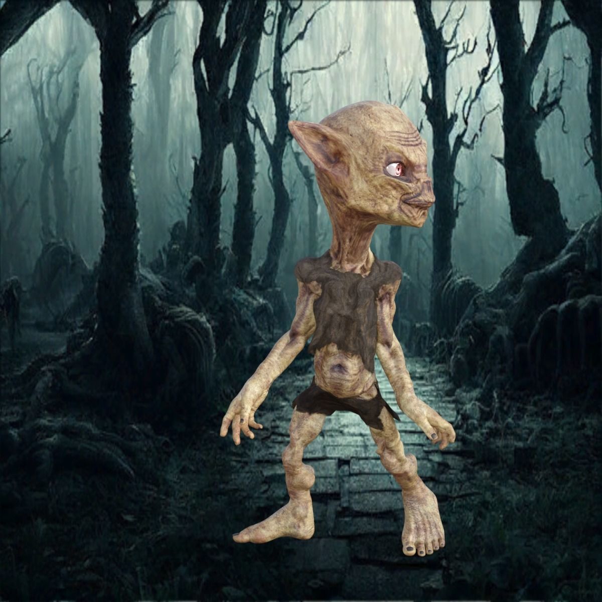 Scary Monster Rigged 3D model_35