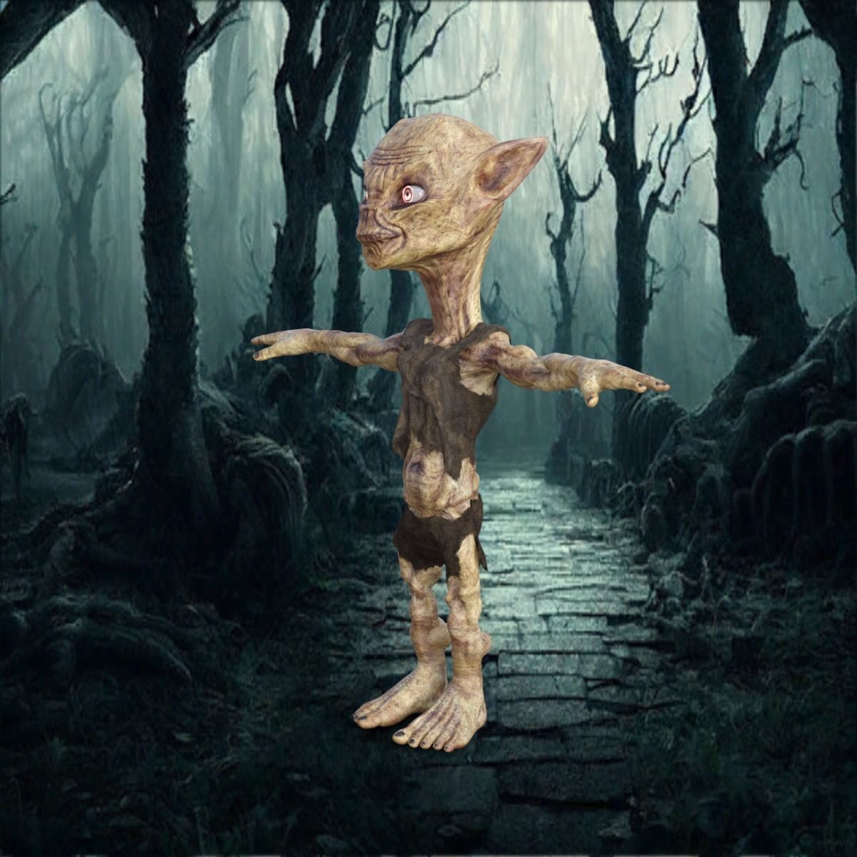 Scary Monster Rigged 3D model_24