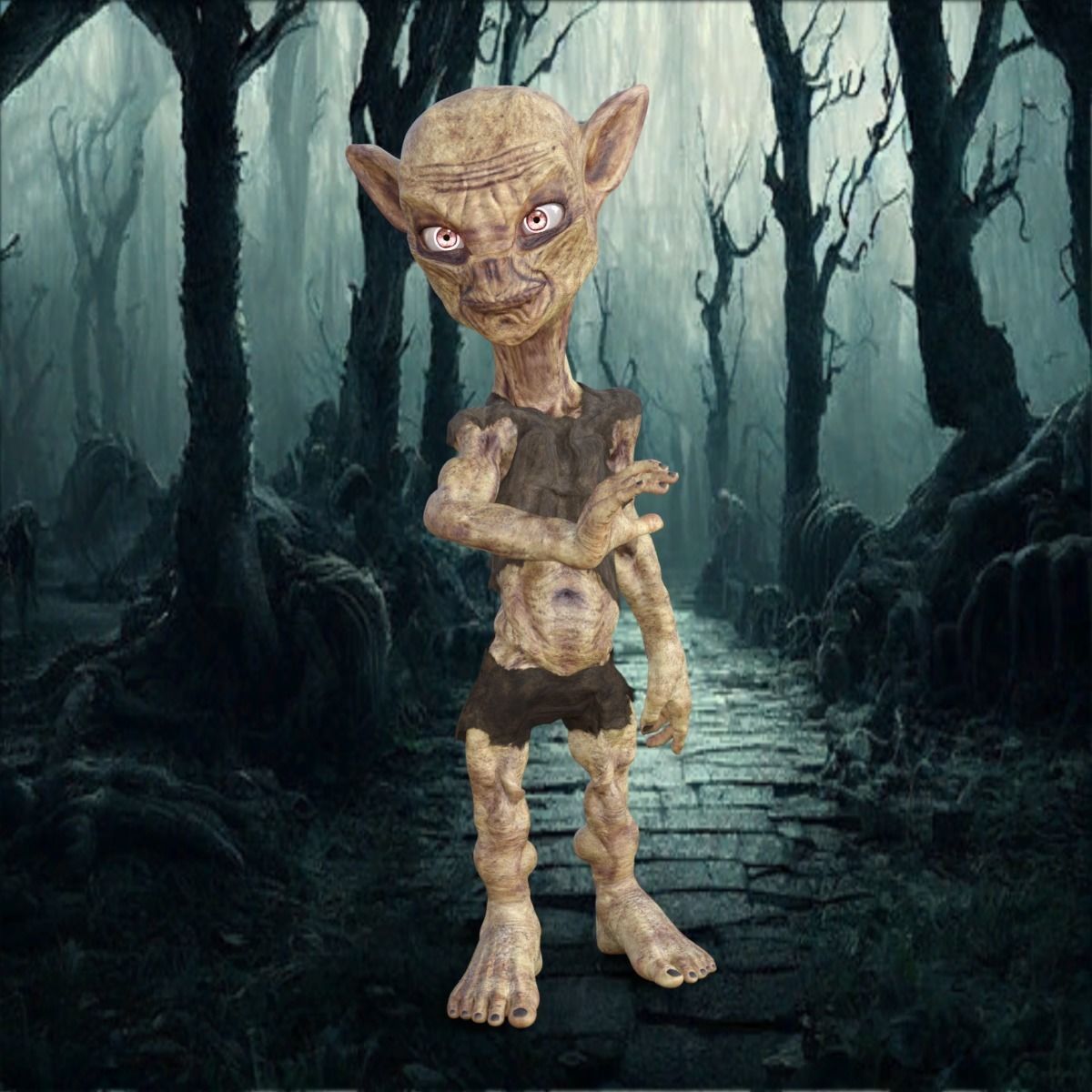 Scary Monster Rigged 3D model_34