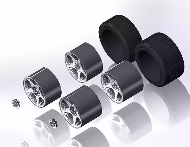 Set of wheels for scale-model of Viper 1997