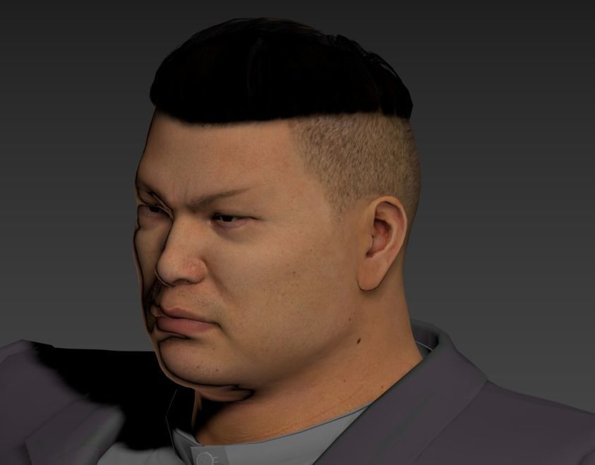 Asian man Low-poly 3D model_5