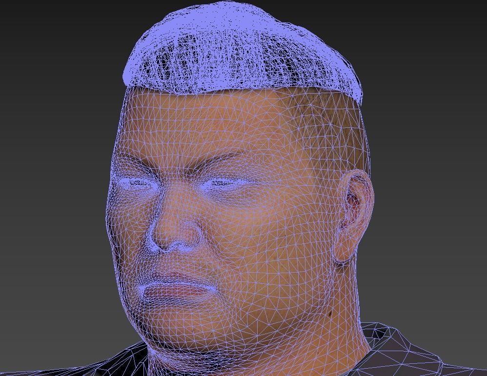 Asian man Low-poly 3D model_7