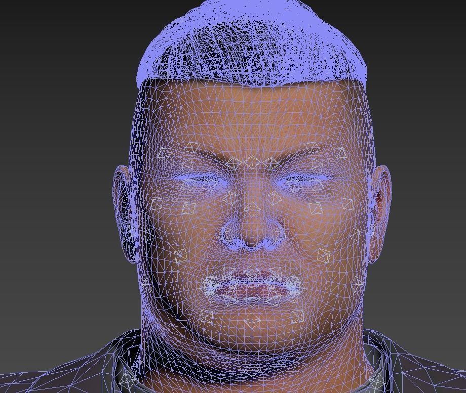 Asian man Low-poly 3D model_10