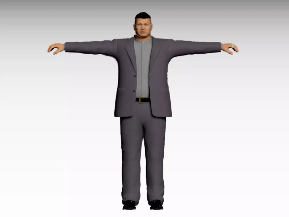 Asian man Low-poly 3D model_0