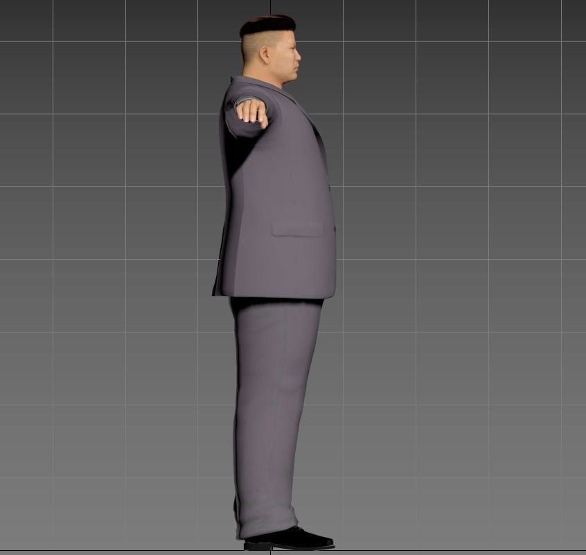 Asian man Low-poly 3D model_1