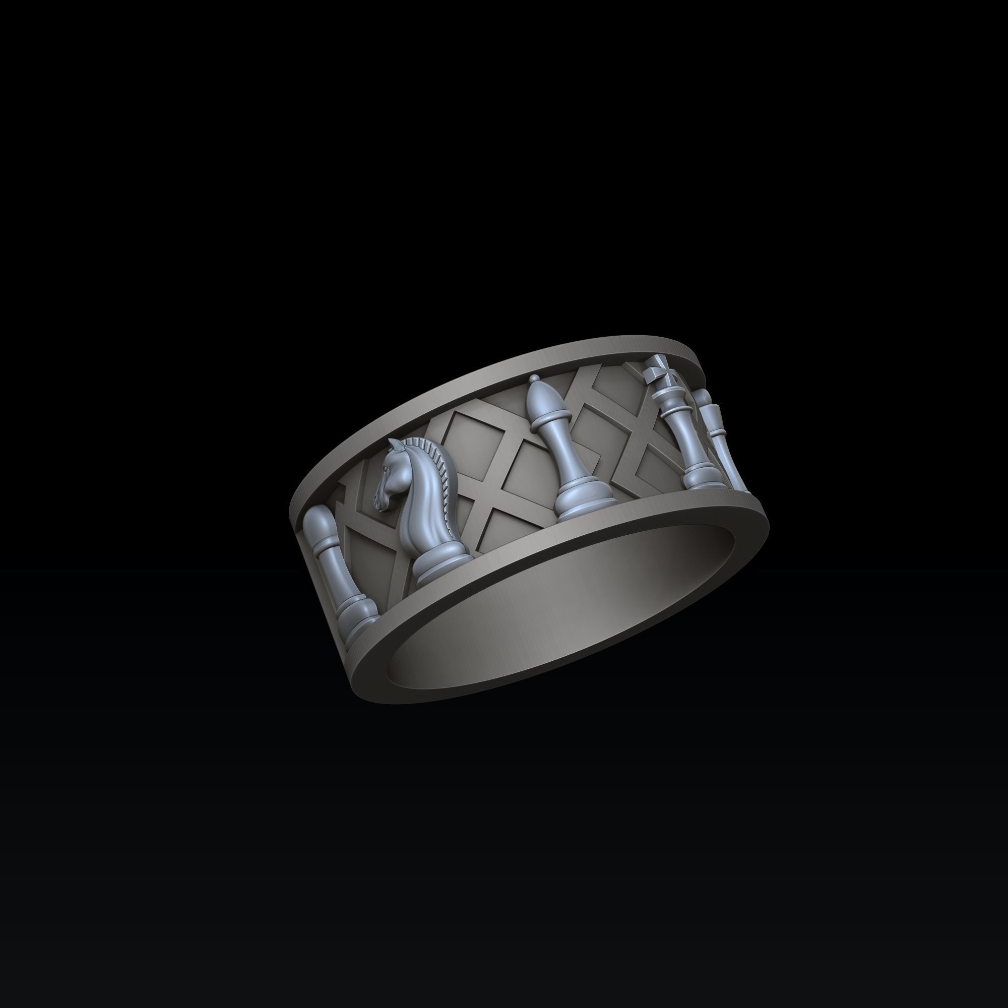 Jewelry Chess Pendant Ring With Enamel Collection Set Pack 3D print model_5