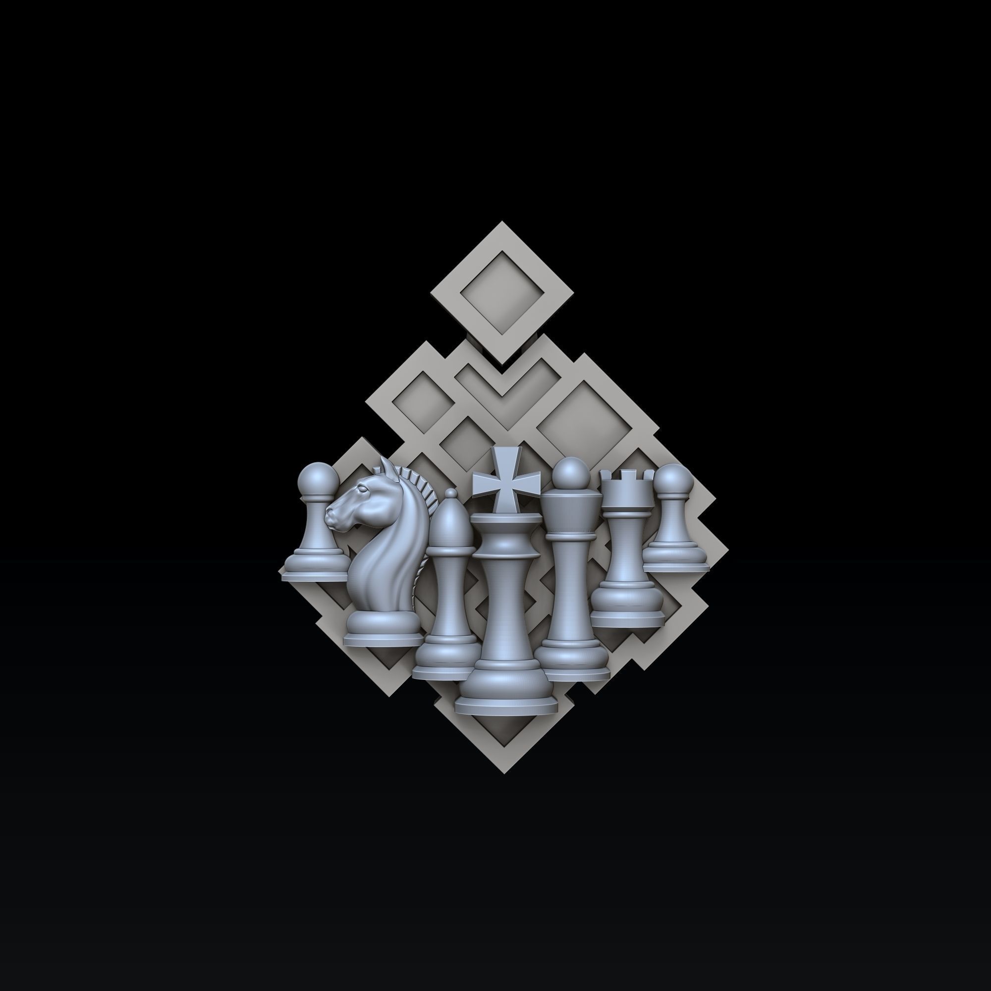 Jewelry Chess Pendant Ring With Enamel Collection Set Pack 3D print model_6