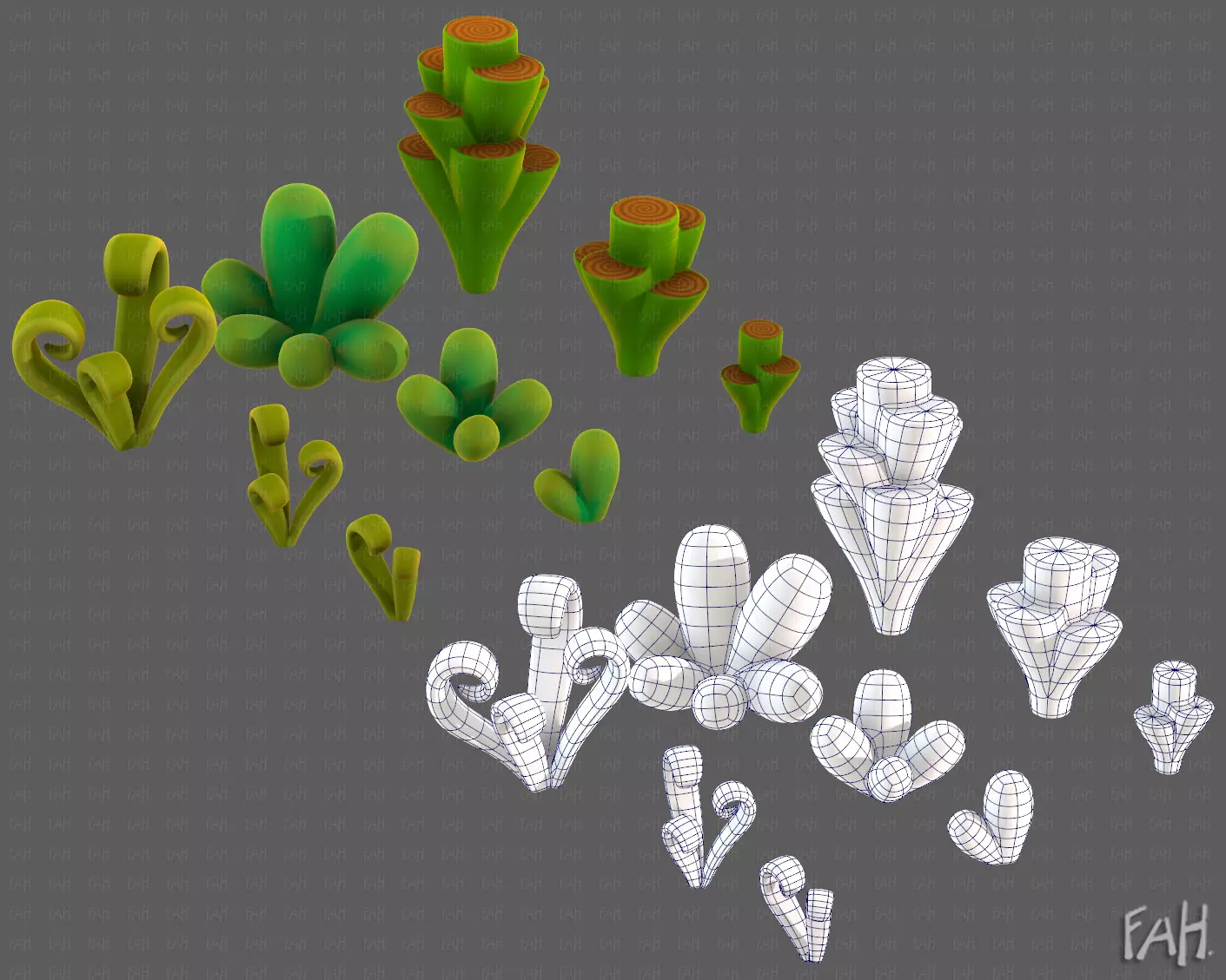 Trees Cartoon V59 Low-poly 3D model