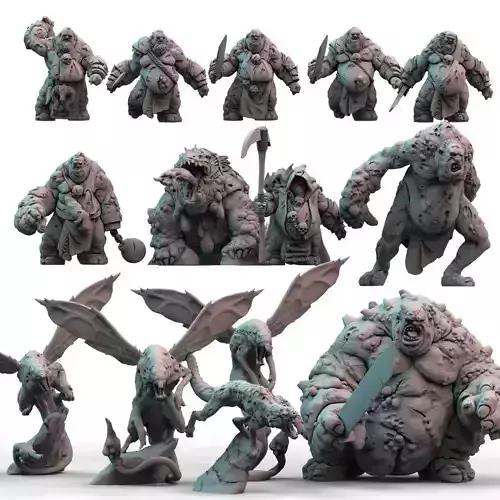 Plague Ogres Collection  3D print model