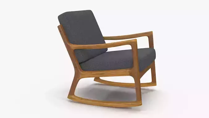 Danish ModernTeakRocker Designed Ole Wanscher Low-poly 3D model