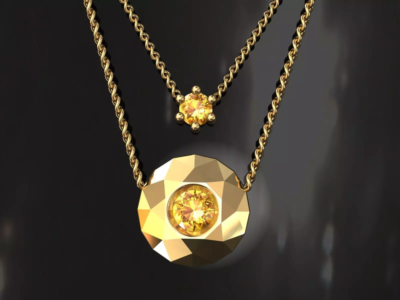 solitaire diamond wedding engagement pendant 3D print model 3D print model