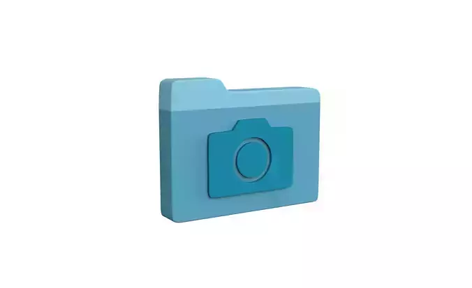 Icon Folder Camera 3D Model Low-poly 3D model