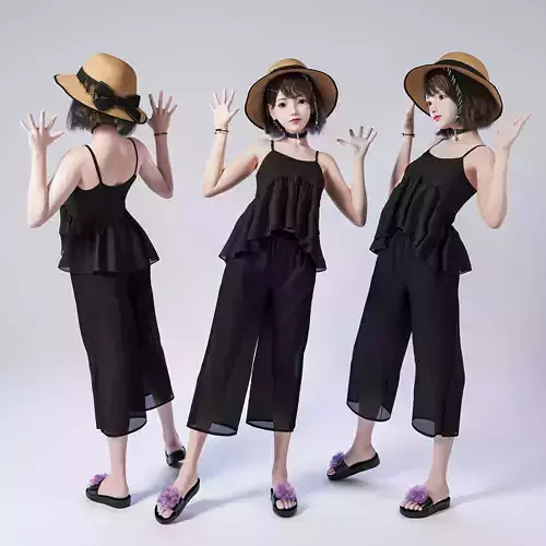 Casual child standing and greeting