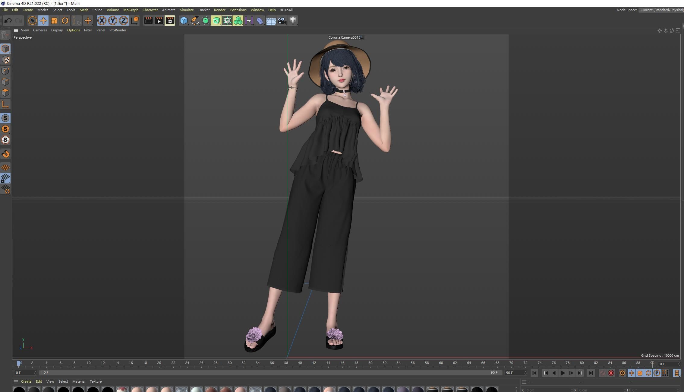 Casual child standing and greeting 3D model_7