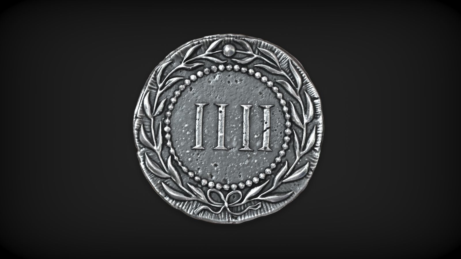 Spintria Rare Ancient Roman Token Antique Coin Number IV 3D print model_2