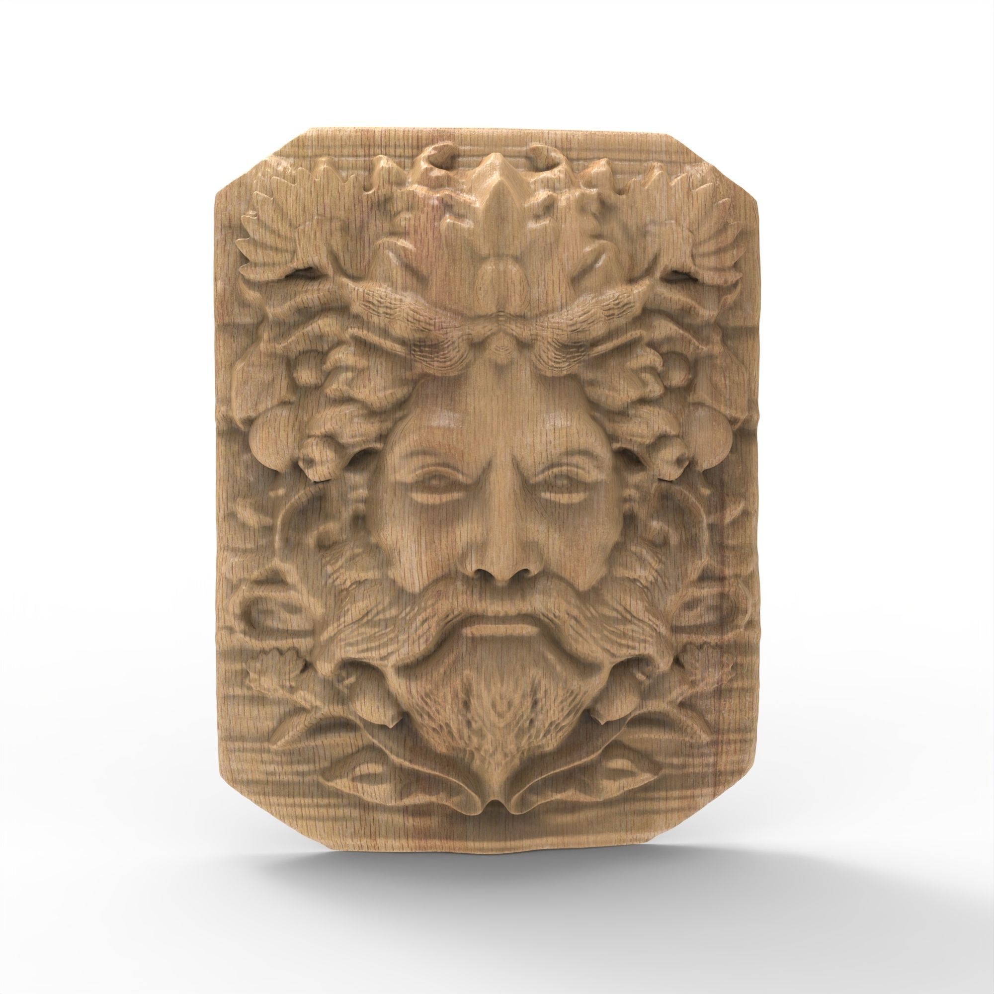 Green Man Pagan Rebirth Growth Symbol Sculpture 3D print model_1