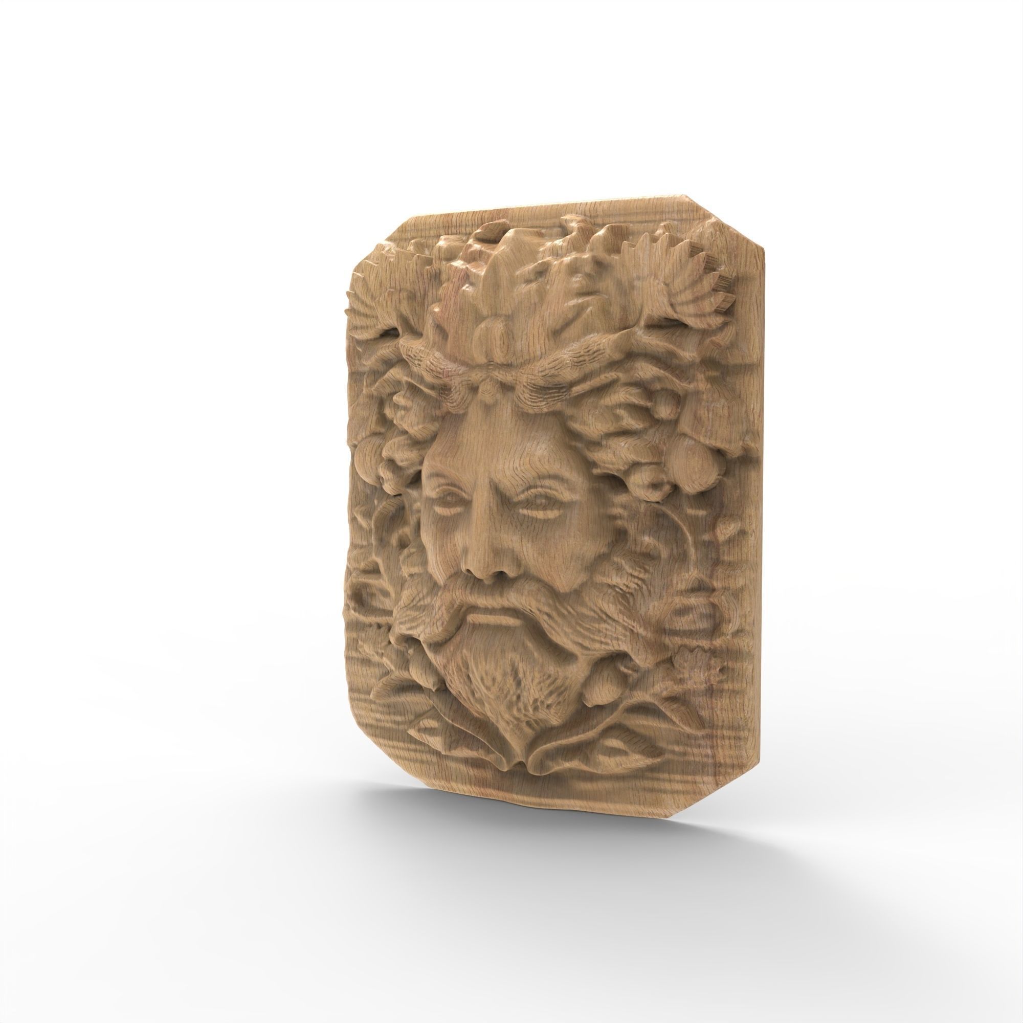 Green Man Pagan Rebirth Growth Symbol Sculpture 3D print model_2