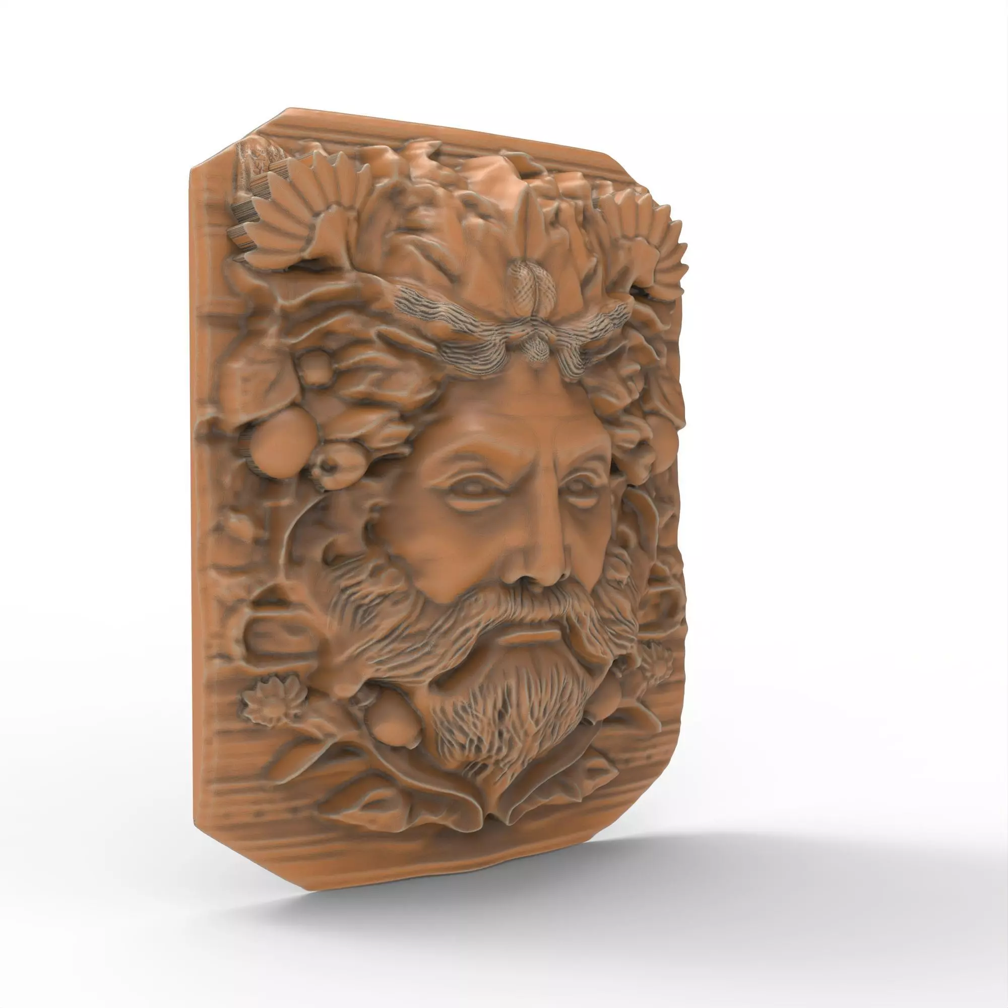 Green Man Pagan Rebirth Growth Symbol Sculpture 3D print model_0