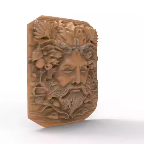 Green Man Pagan Rebirth Growth Symbol Sculpture 3D print model