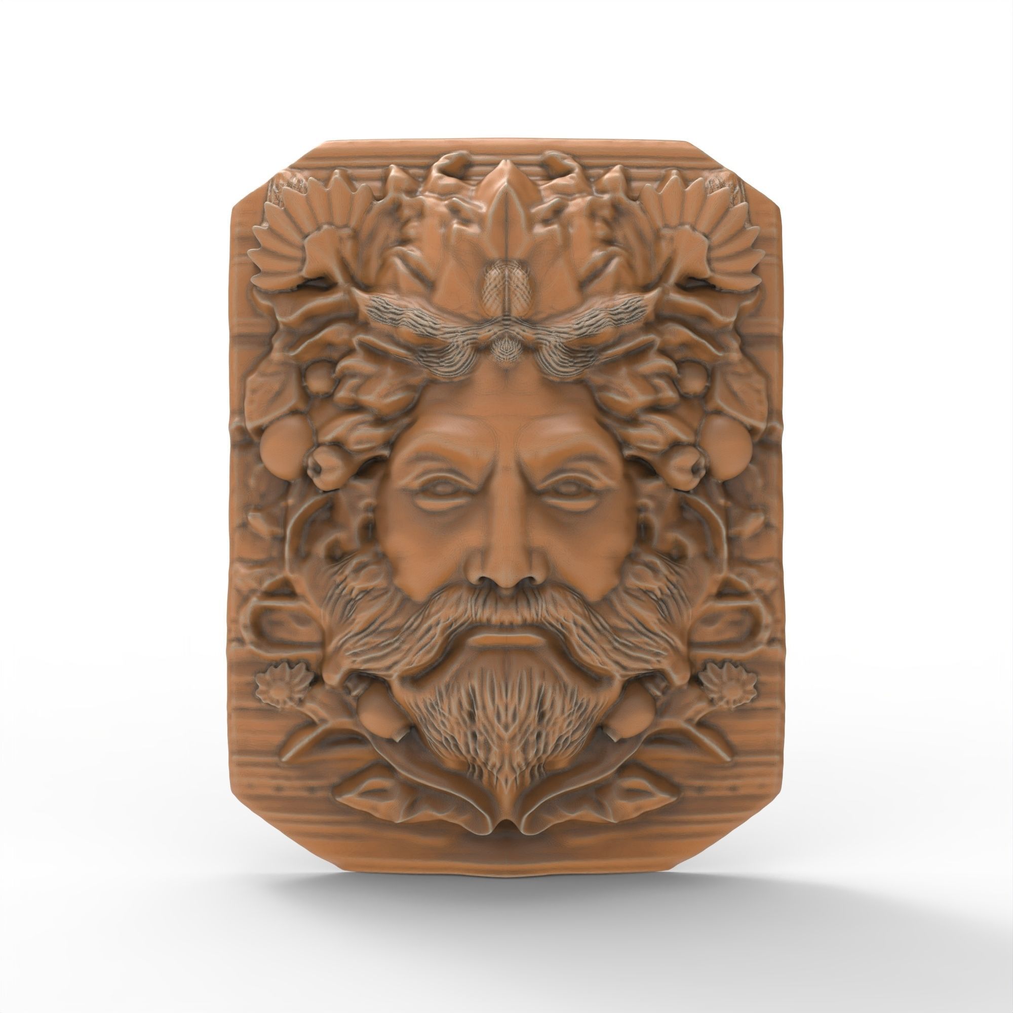 Green Man Pagan Rebirth Growth Symbol Sculpture 3D print model_3