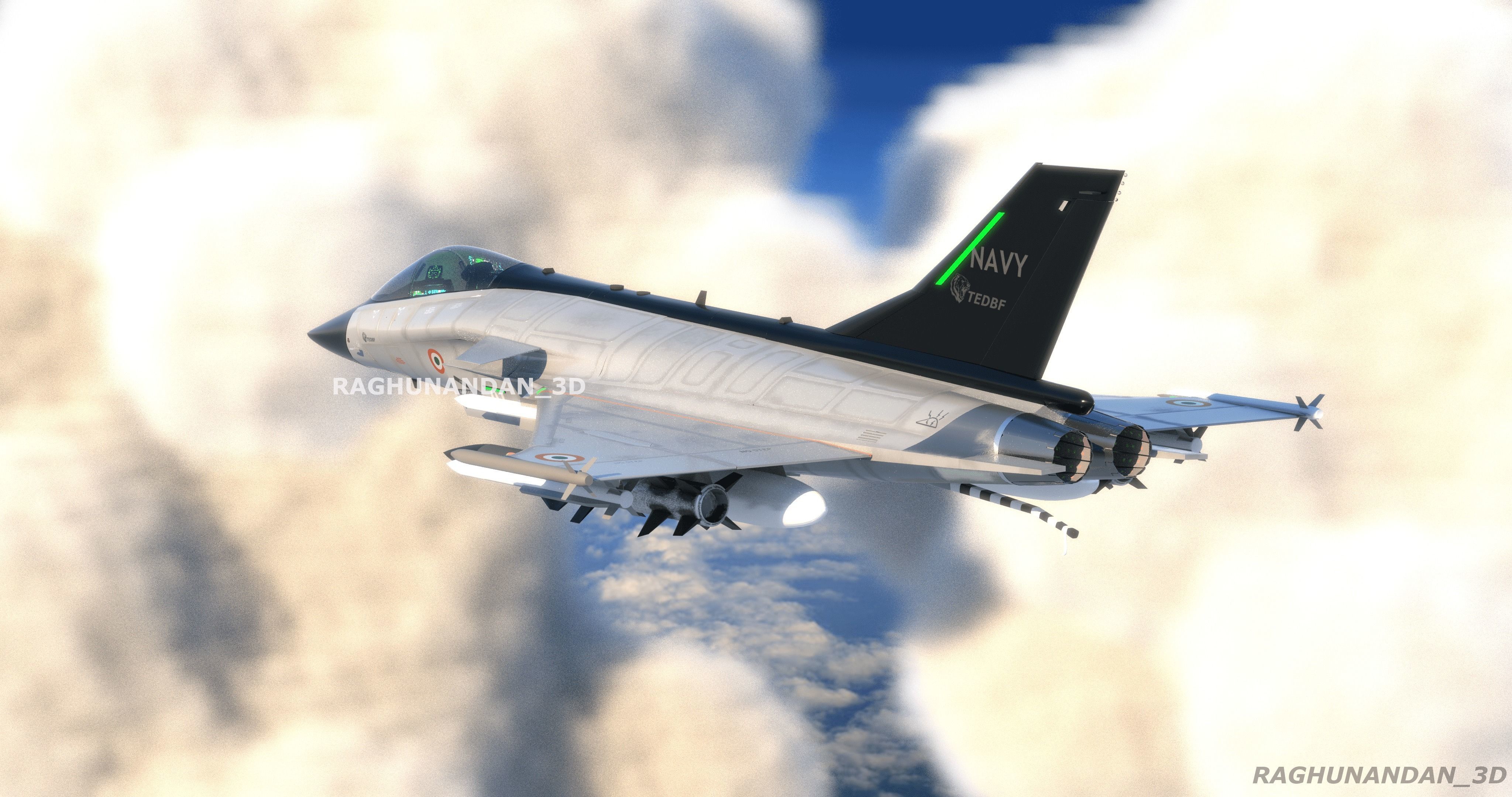 Fighter jet concept  Free 3D model_4