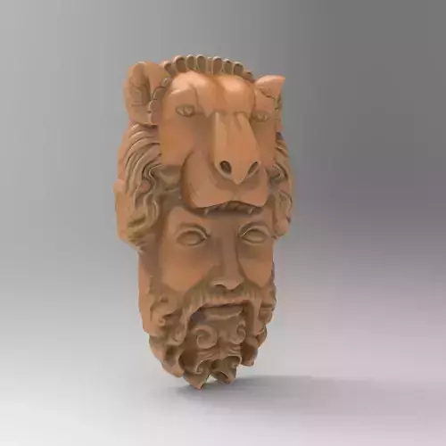 Ancient Greek Sculpture of Hercules Nemean Lion Helmet STL File 3D print model